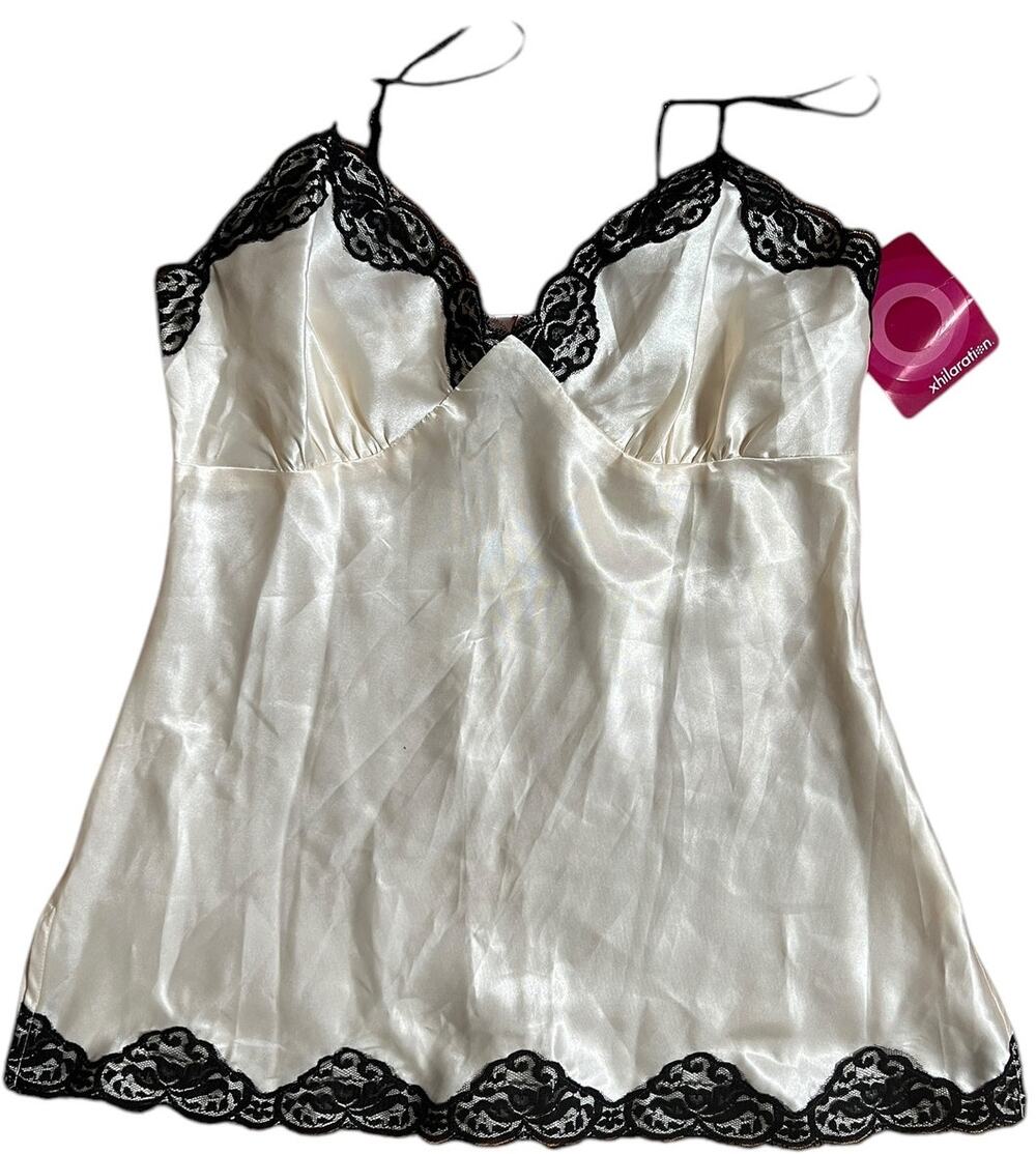 Xhilaration Cream Y2K Top Lace slip Size Small S NWT